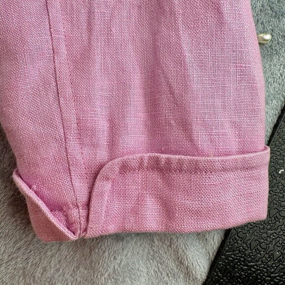 Chaps 100% Linen Blazer Jacket Women’s Size Petite Large Pink - Picture 13 of 16